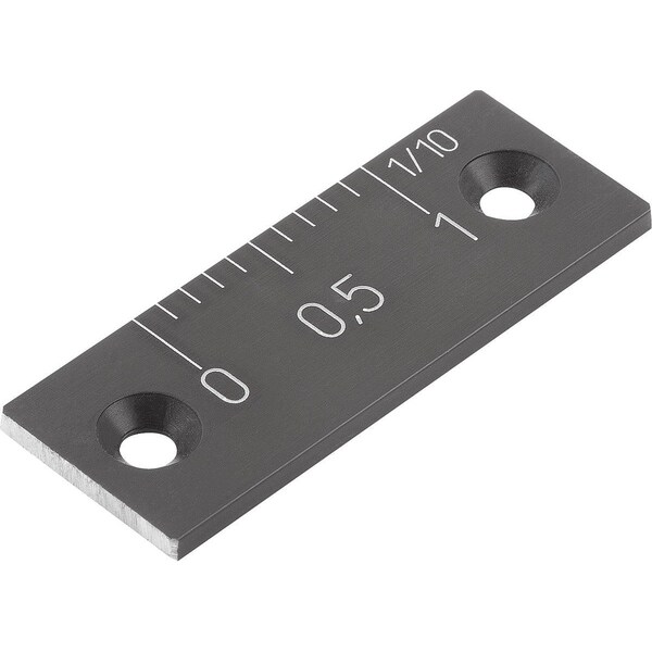 Vernier Scale Holes, Horizontal L=40 15X2, Aluminum Black Anodized, Zero Point Left, Scale Top